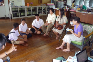 Rolande Parent, Bui Rubin with work study students